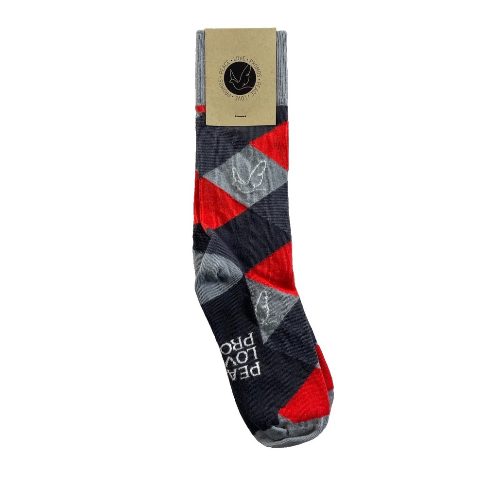 Sock Club Socks Blue & Red Argyle Combed Cotton Dress Sock 1 Pair One Size